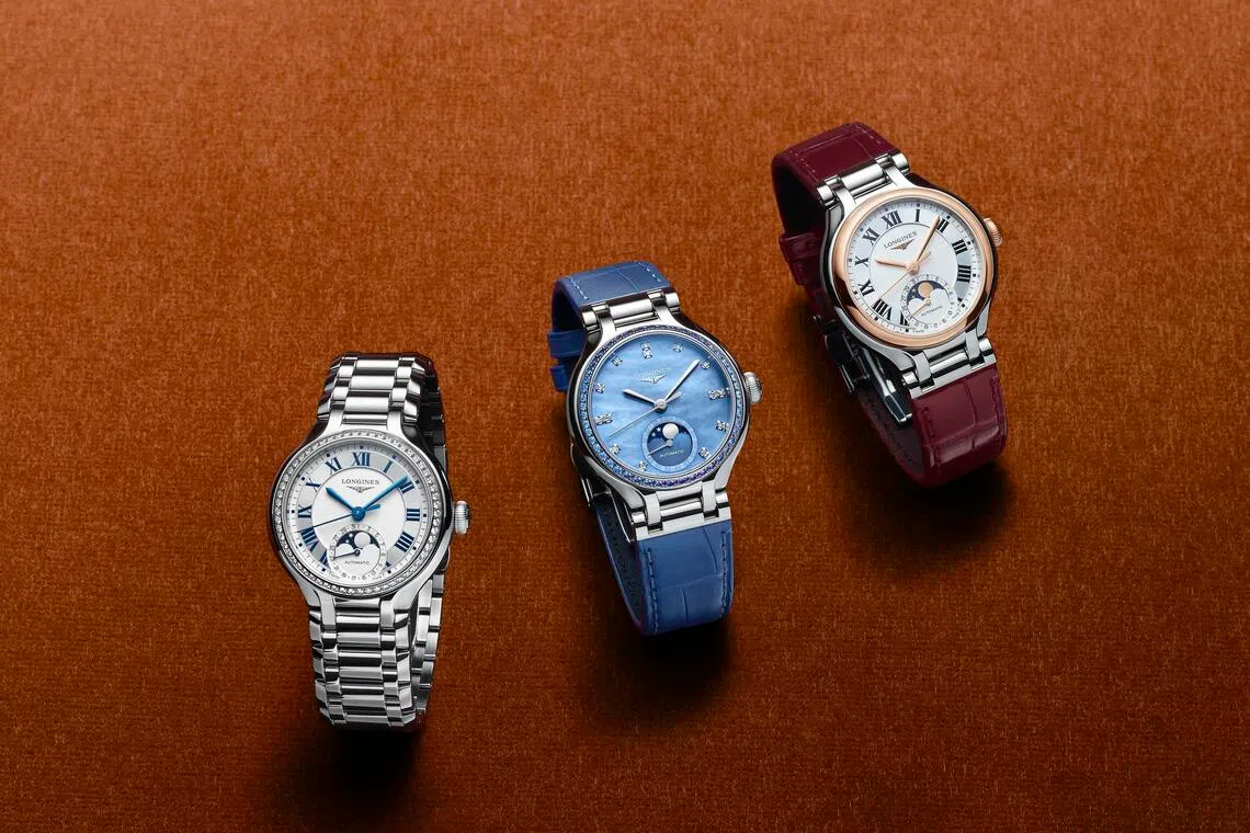 以月亮为灵感而生的PrimaLuna系列，温婉之中具含蓄力量。（浪琴表提供）