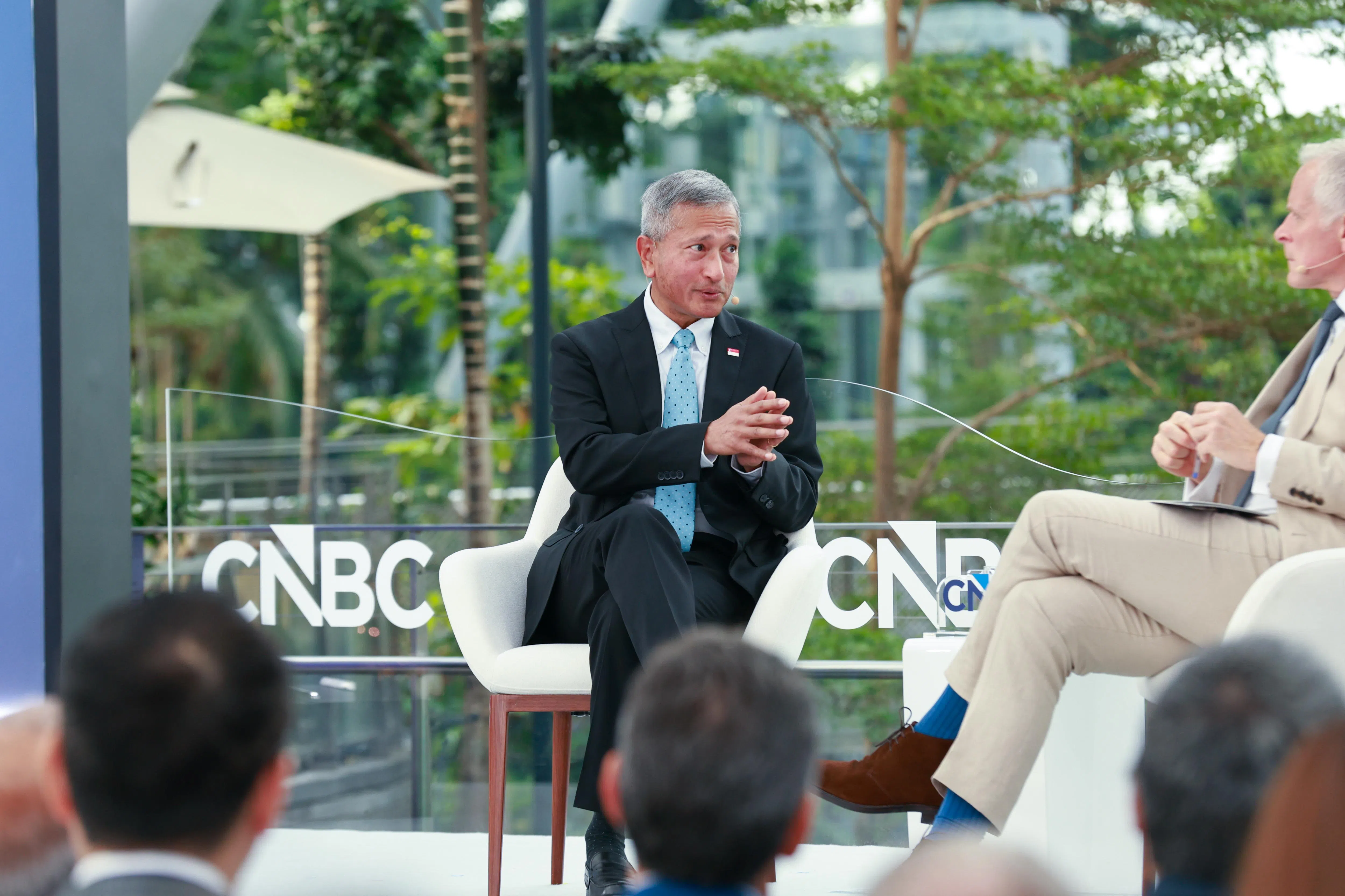 维文重申新加坡捍卫航行自由的立场。（CNBC）