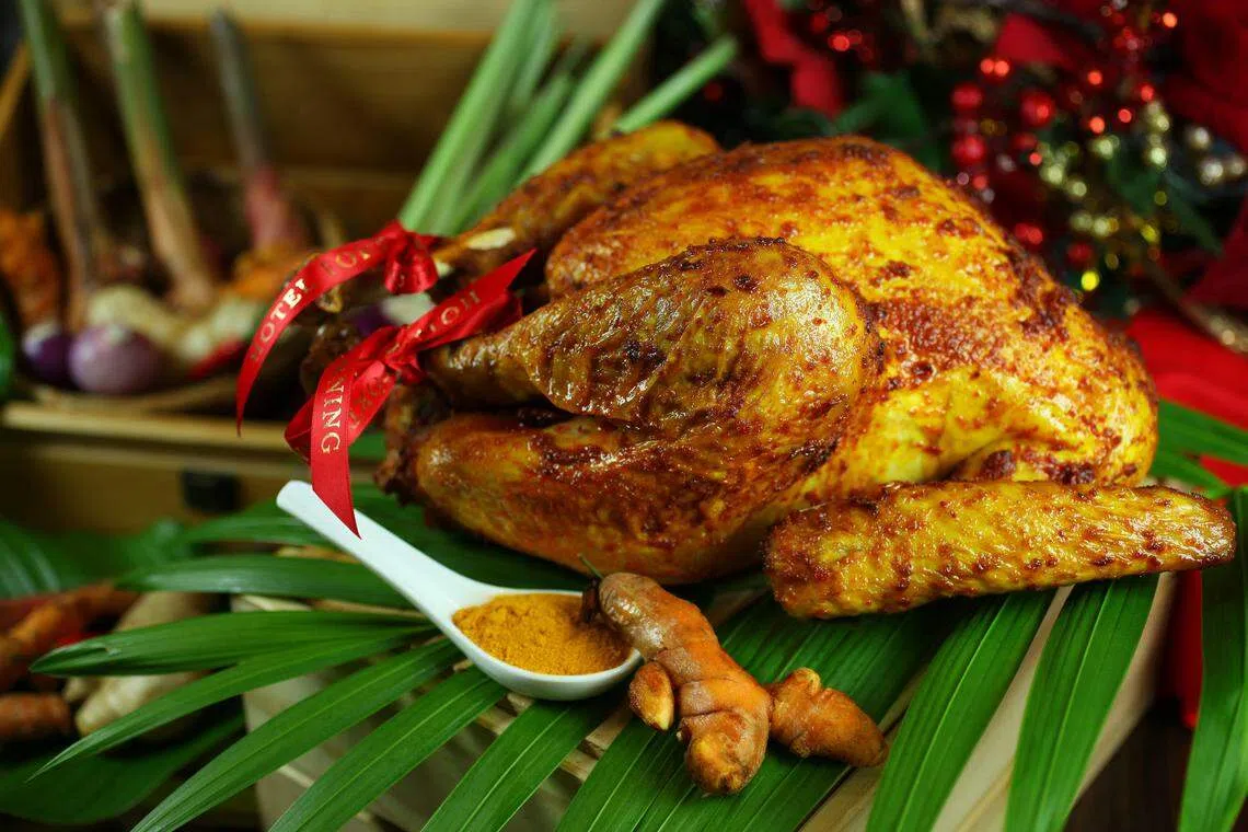 福康宁酒店的姜黄圣诞火鸡。（酒店提供）