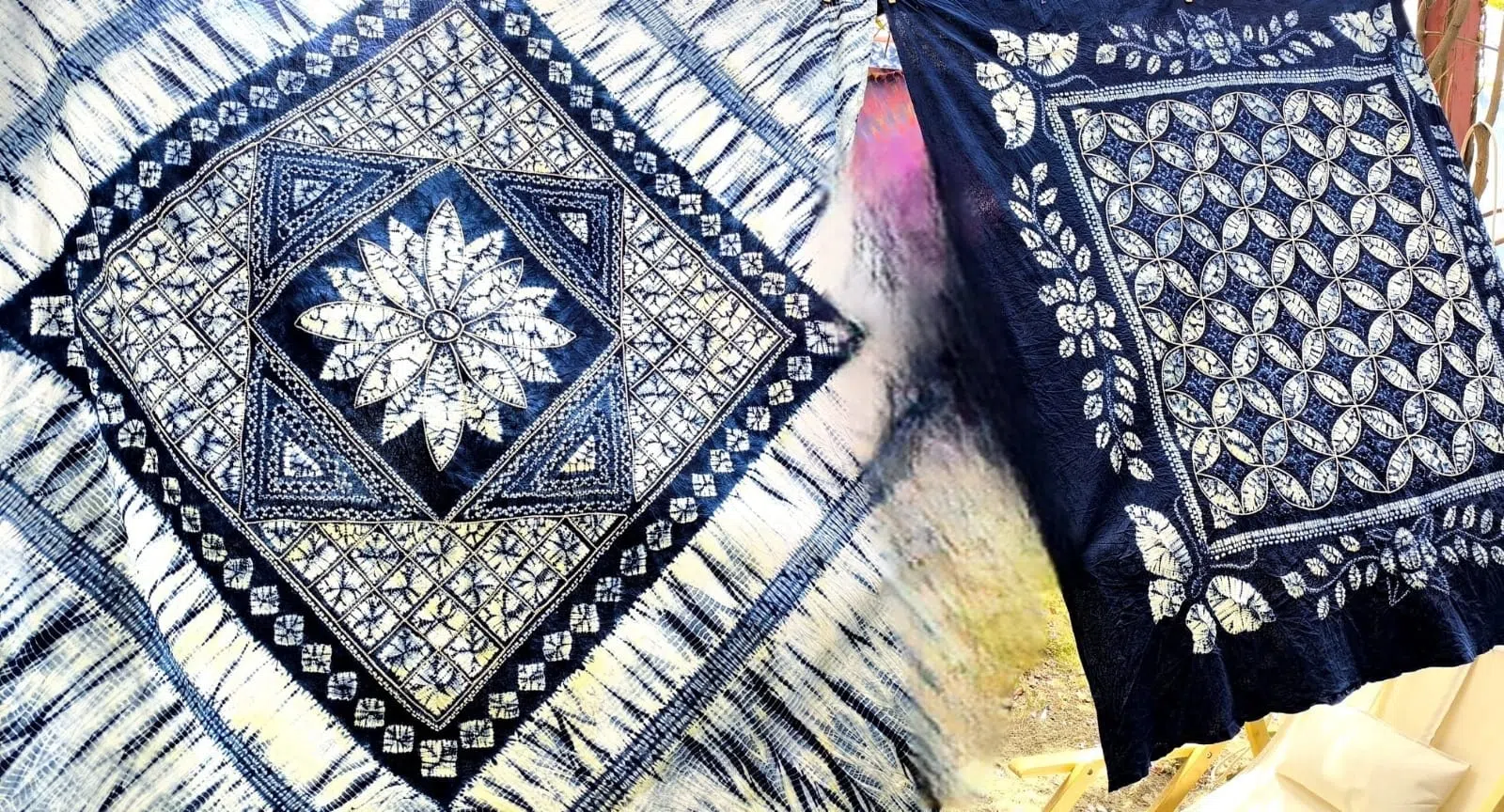 喜洲古镇的扎染工艺。（许月英摄）