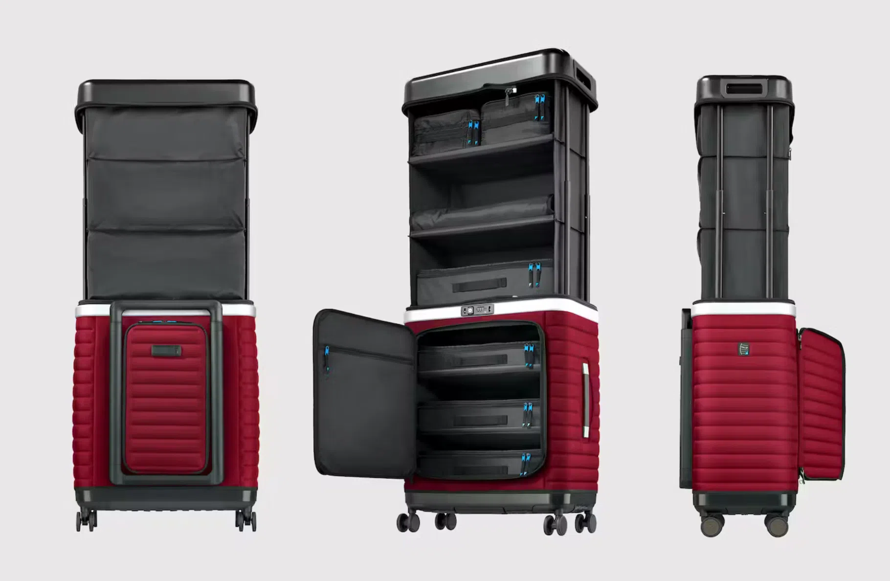 Pull Up Suitcase拉起来就是一个流动式衣橱。（Pull Up Suitcase提供）