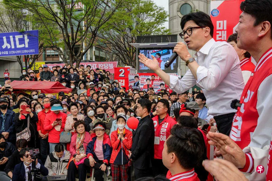 韩国国会选举最后冲刺在野党欲拿下过半议席| 联合早报