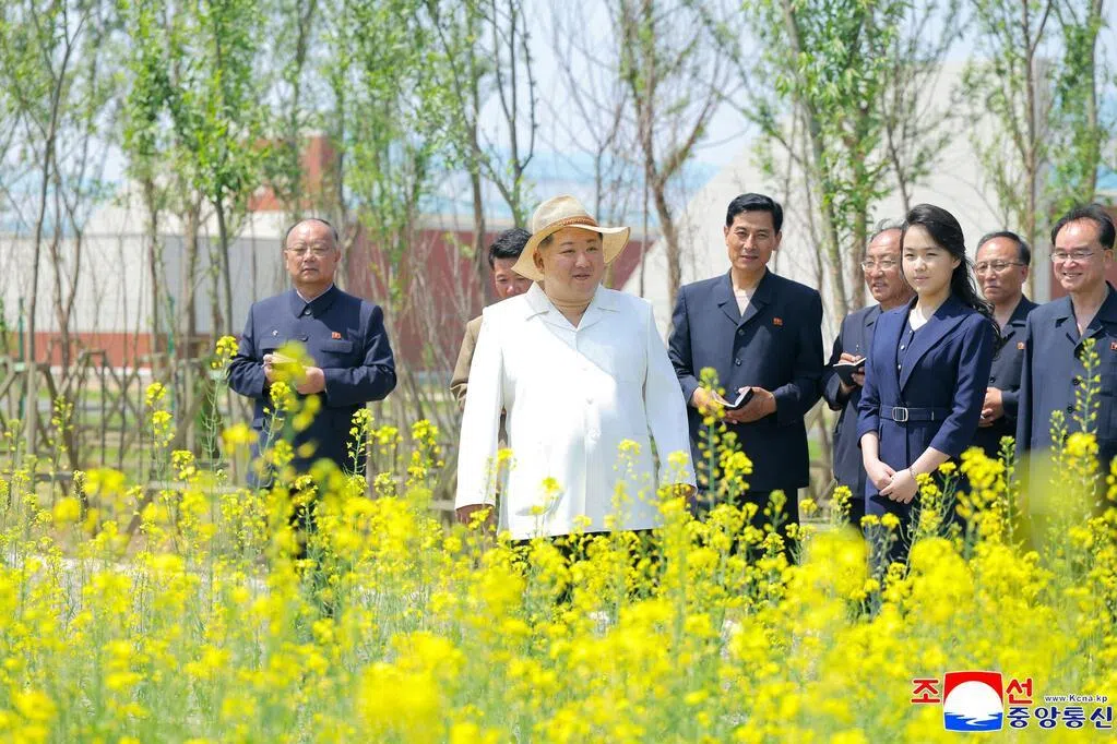 金正恩携妻女视察西北部新义州温室农场