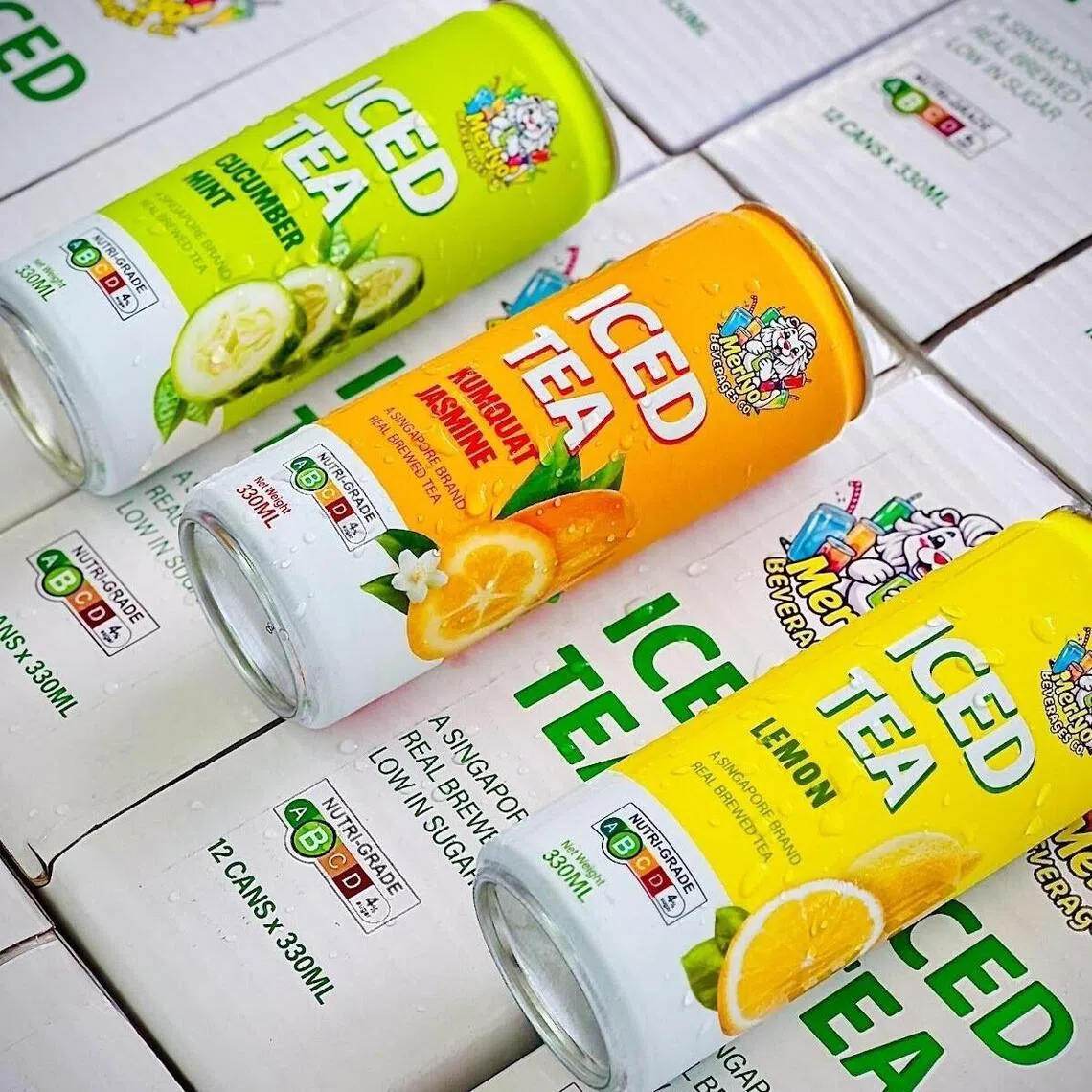 Merlyo推出三款为本地气候与口味调配的茶饮：黄瓜薄荷茶、金桔茉莉绿茶与柠檬茶。（品牌提供）