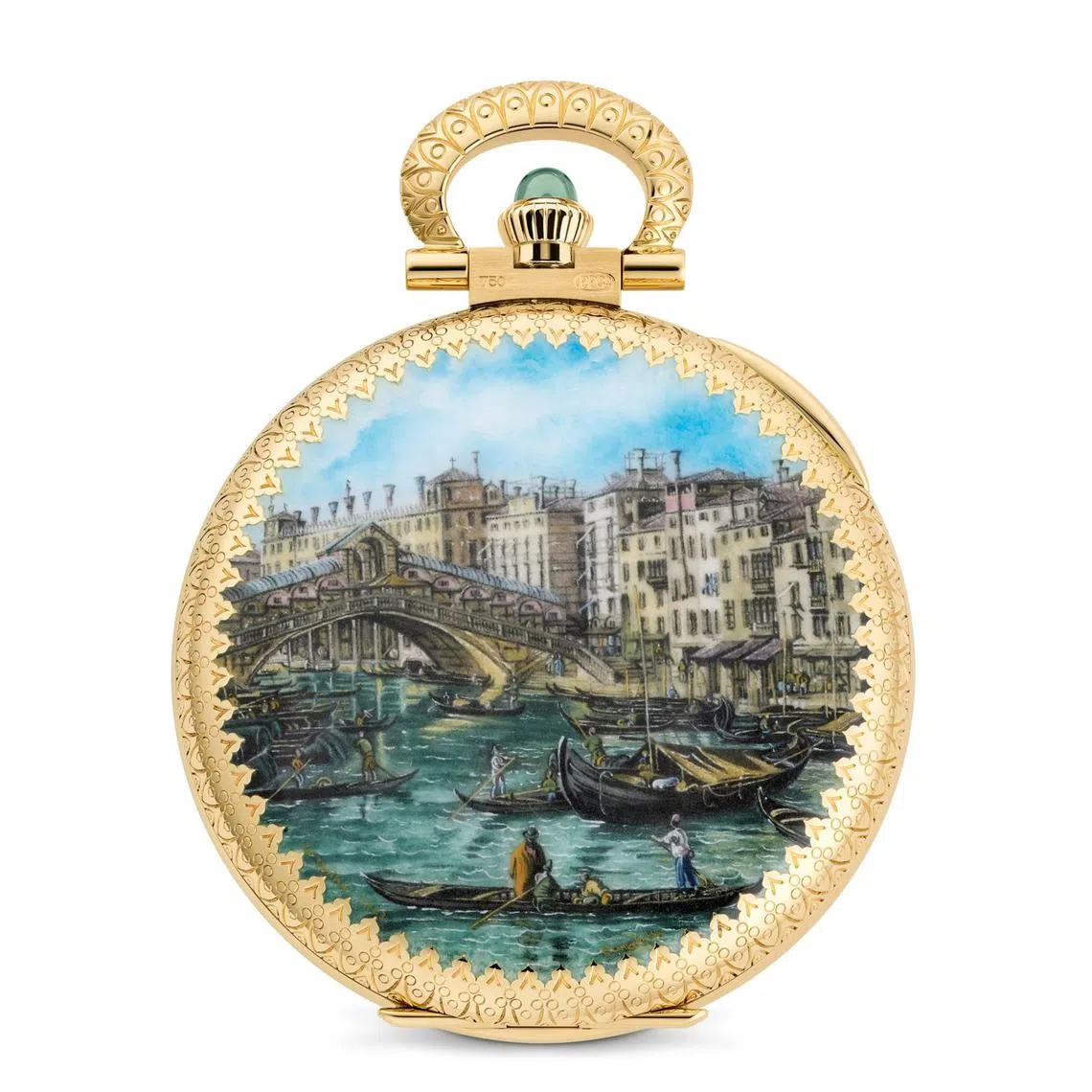 卡纳莱托创作的威尼斯里亚托桥出现在怀表上。（百达翡丽提供）