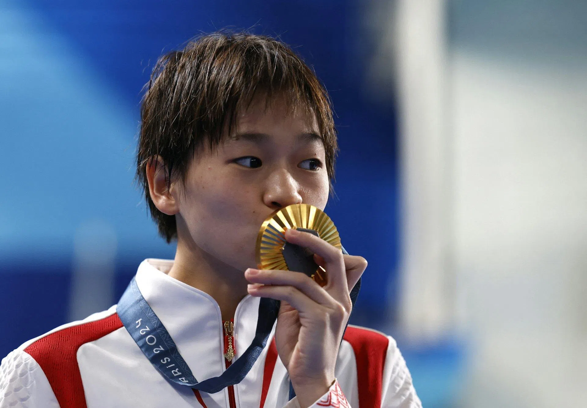 全红婵在2024年巴黎奥运会摘下女子10米跳台和女子双人10米跳台金牌。（路透社）