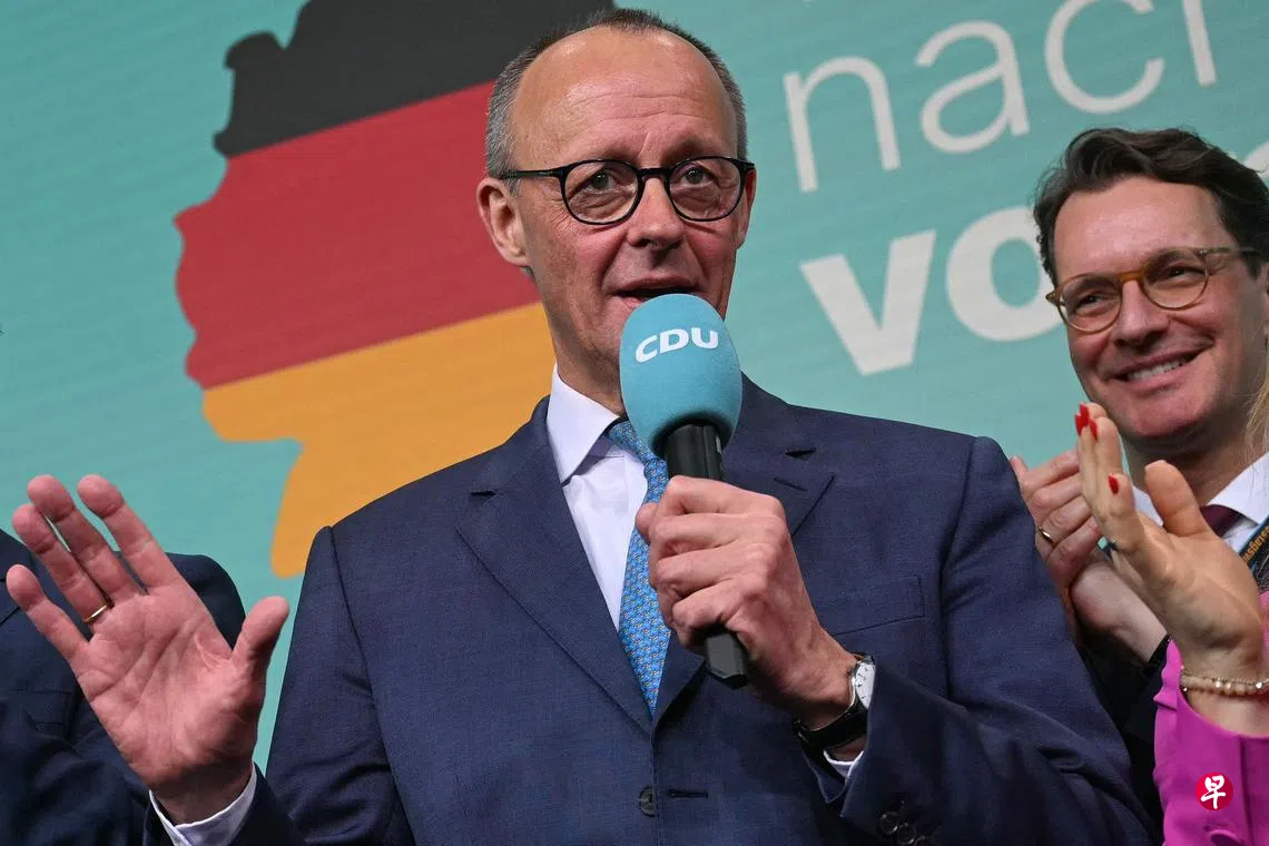 德国大选：保守派联盟胜出默茨有望出任总理| 联合早报