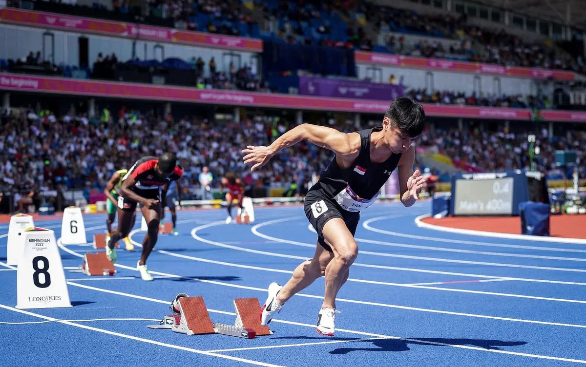 我国田径好手陈宗洋在男子400米跨栏排名第32位，无缘晋级。（叶振忠摄）