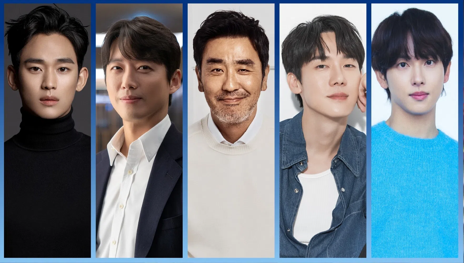 金秀贤（左起），南宫珉、柳承龙、柳演锡和《少年时代》将争视帝。（取自百想艺术大赏脸书）