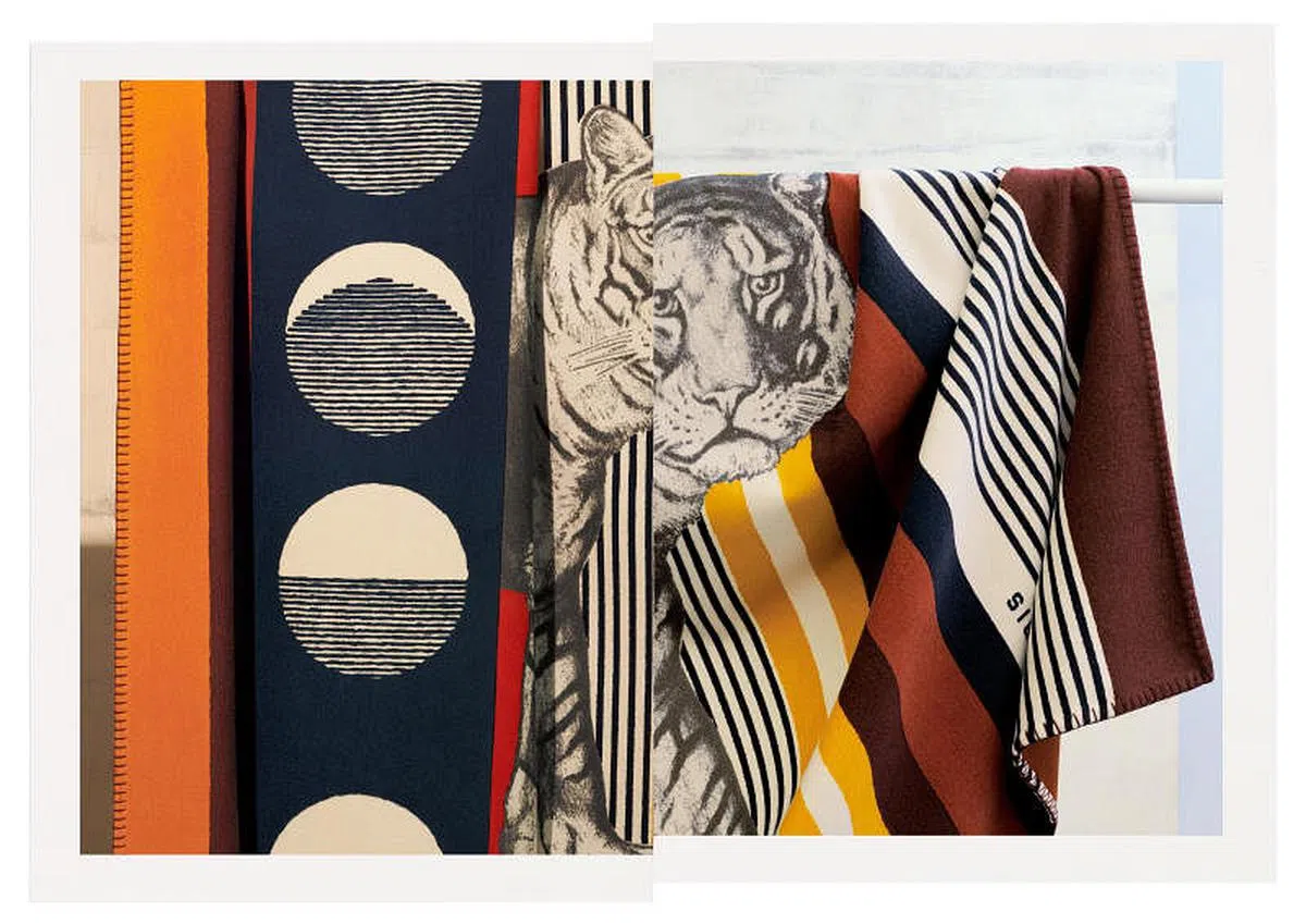 爱马仕的虎图被单。