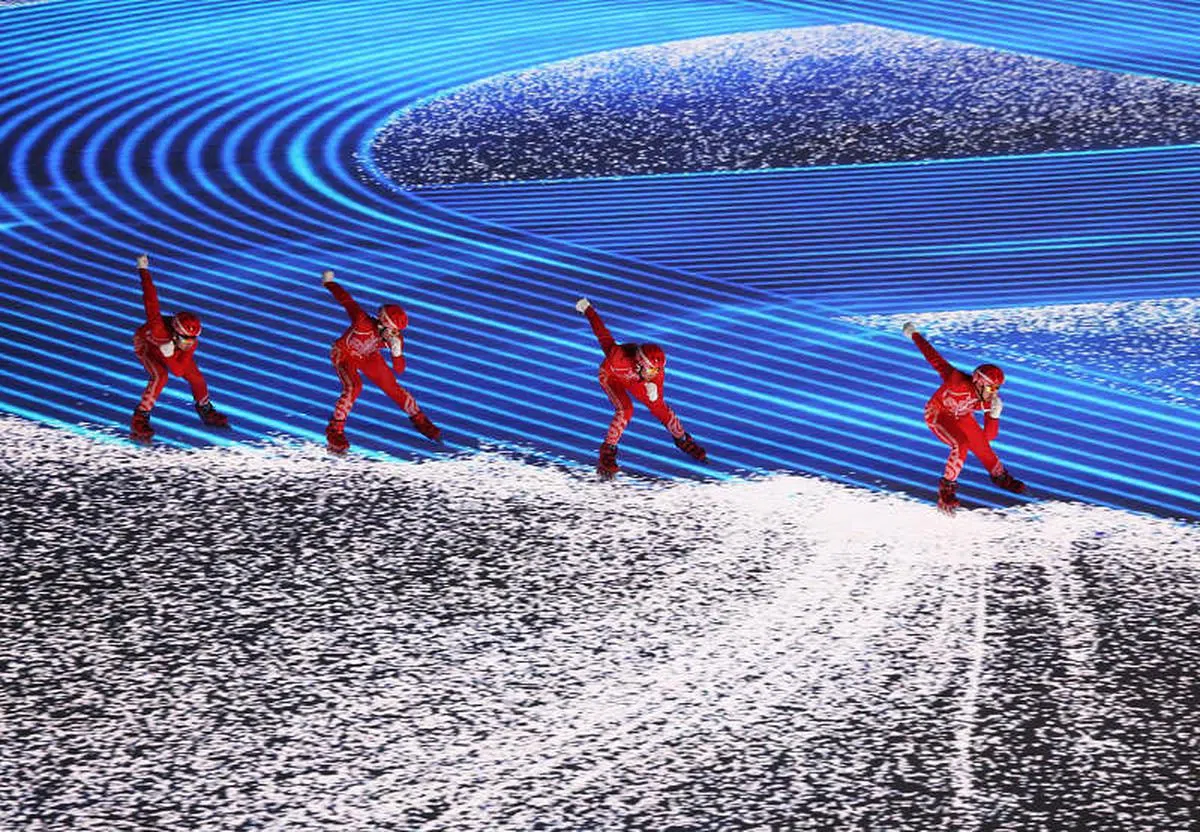 北京冬奥会开幕式表演。（路透社）