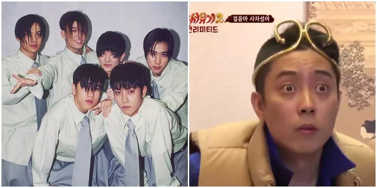 殷志源是男团“水晶男孩”出生（左图右下），近几年因罗PD的综艺《新西游记》系列而收获不少人气。（图/互联网）