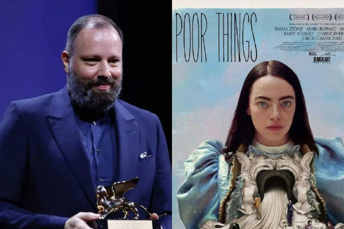 希腊导演Yorgos Lanthimos（左）和Emma Stone合作的电影“Poor Things”夺得最高荣誉金狮奖。（互联网）