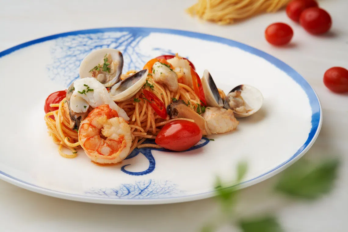 Laurus Table餐馆的海鲜意大利面。（餐馆提供）
