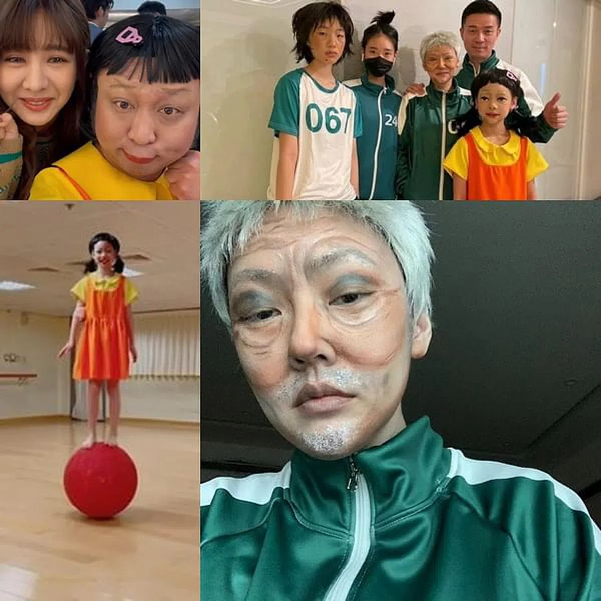 纳豆（左上图右，面簿）和小S一家五口都来变装。（IG）