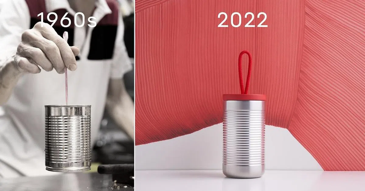 鲸林设计事务所的打包热饮保温壶Kopicup（右图）是从旧时牛奶铁罐外带咖啡获取设计灵感。（Forest & Whale）