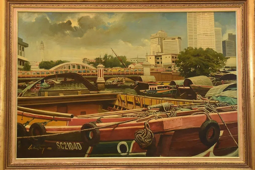 井手宣通　山湖　油彩画　真作