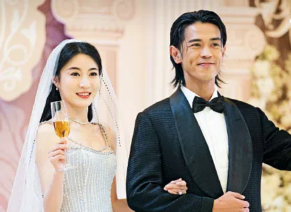 马志威（右）将玩世不恭的富家子弟演绎得淋漓尽致，为继承家产，他接受联姻安排迎娶富家千金卓慧云（林夏薇饰）。（互联网）