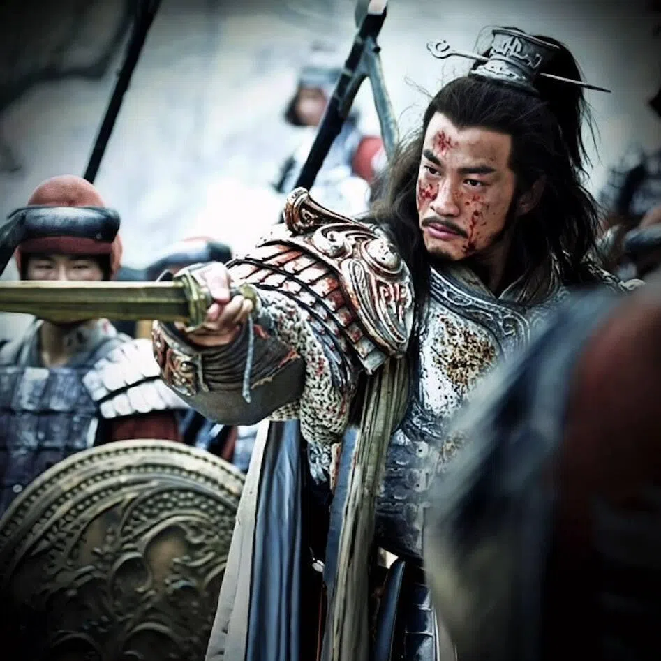 有网民翻出何润东在14年前《楚汉传奇》中饰演的项羽作对比，指他的霸王形象充满力量感。（互联网）