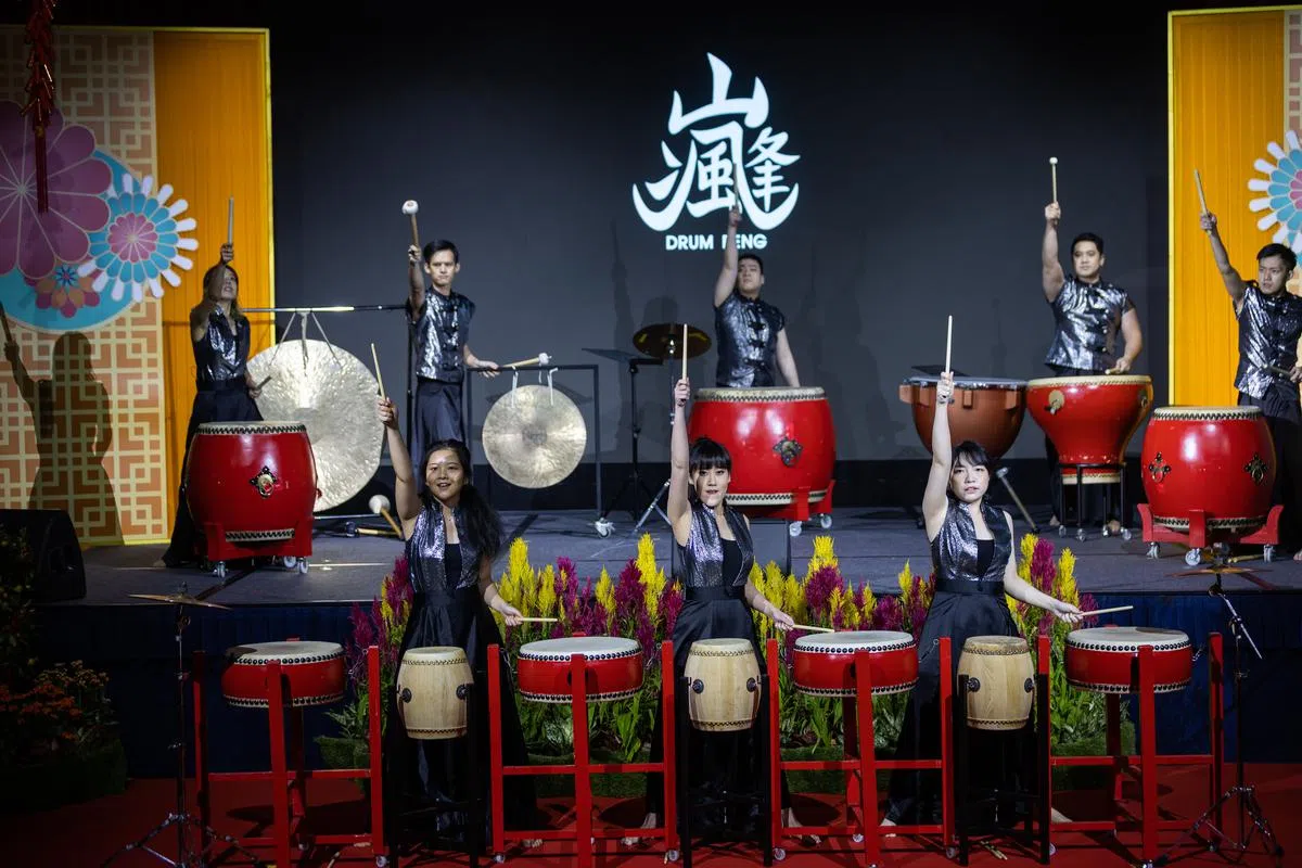 打击乐团FENG鼓呈献演出。（新加坡华族文化中心提供）