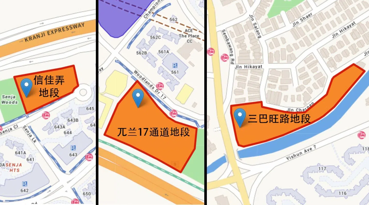 信佳弄、兀兰17通道和三巴旺路，可建造的单位数量分别为295个、420个和265个。  （市区重建局提供）