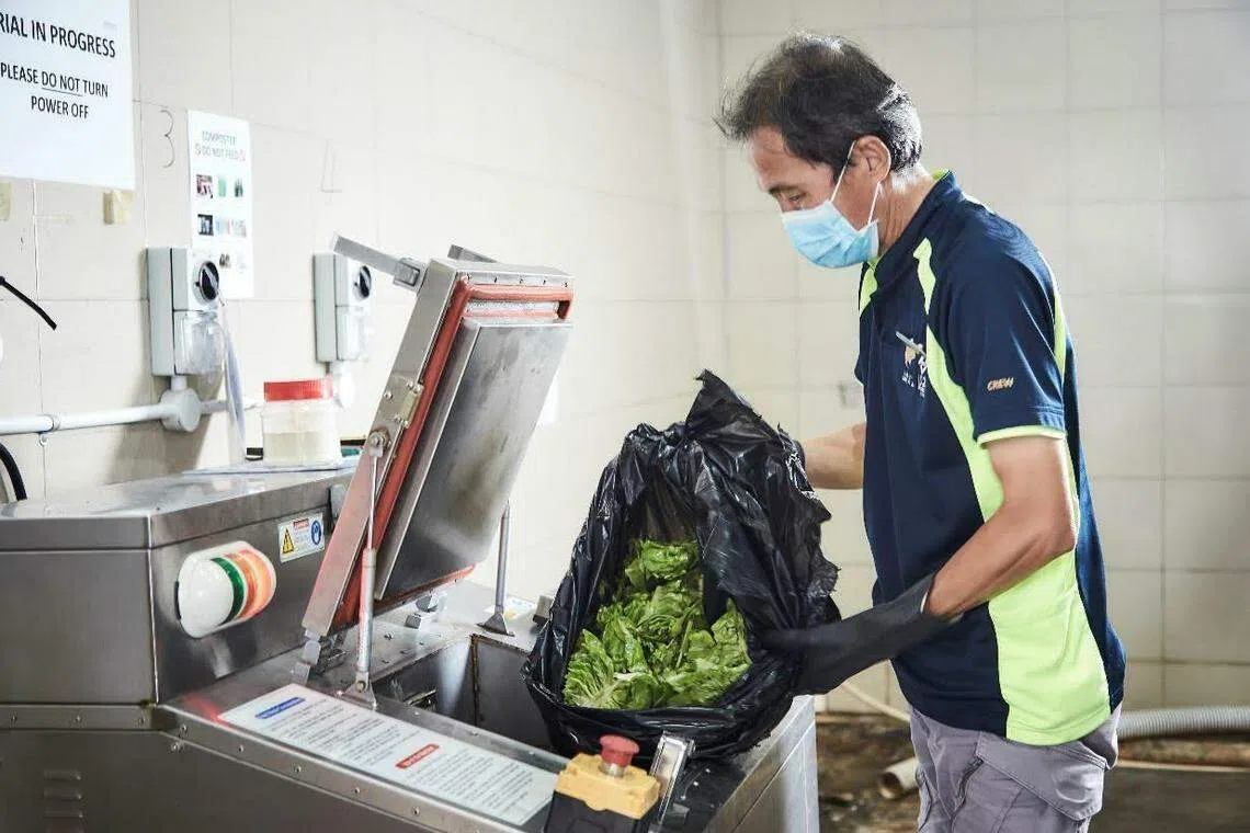 圣淘沙高球俱乐部2021年7月起开始试用食物垃圾处理机，将厨余转化成堆肥，减少浪费。（取自圣淘沙官网）