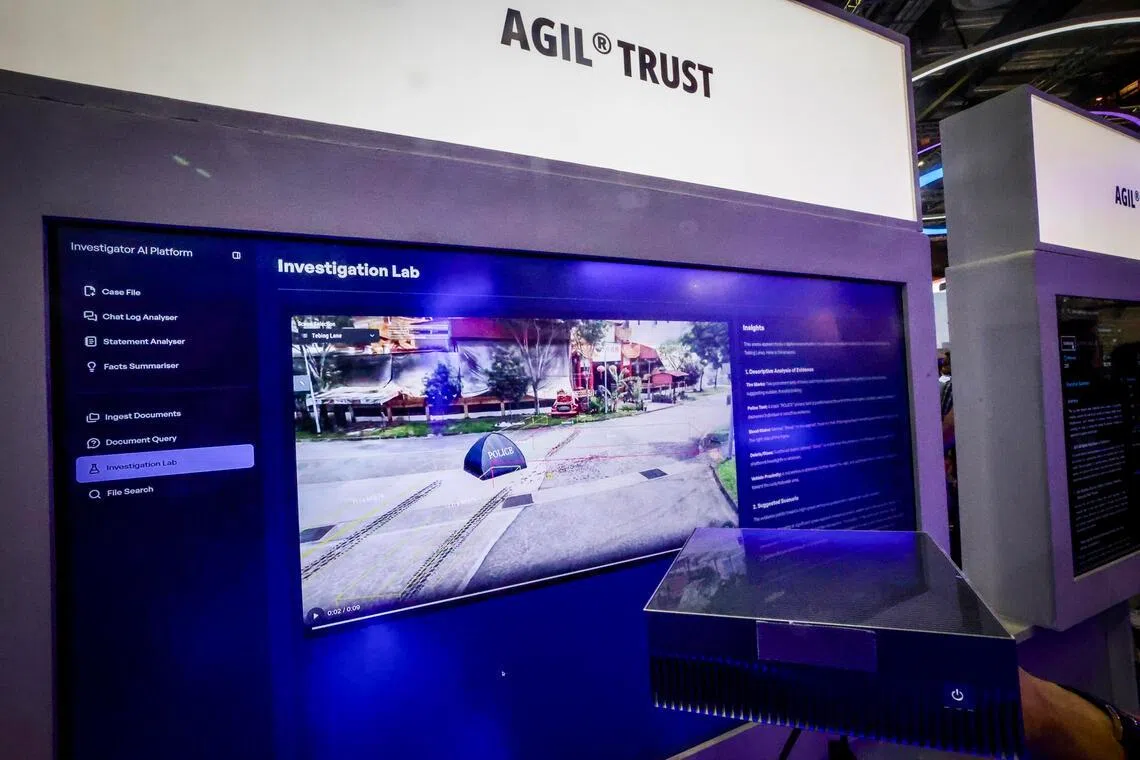 新科工程研发的人工智能工具盒，可助调查员分析罪案现场照片，在图中标出不同数据点。（邝启聪摄）