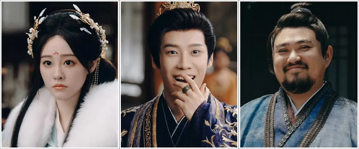 《书卷》聚集观众熟悉的演员，包括祝绪丹（左图起）、昌隆和王成思。（取自剧集微博）