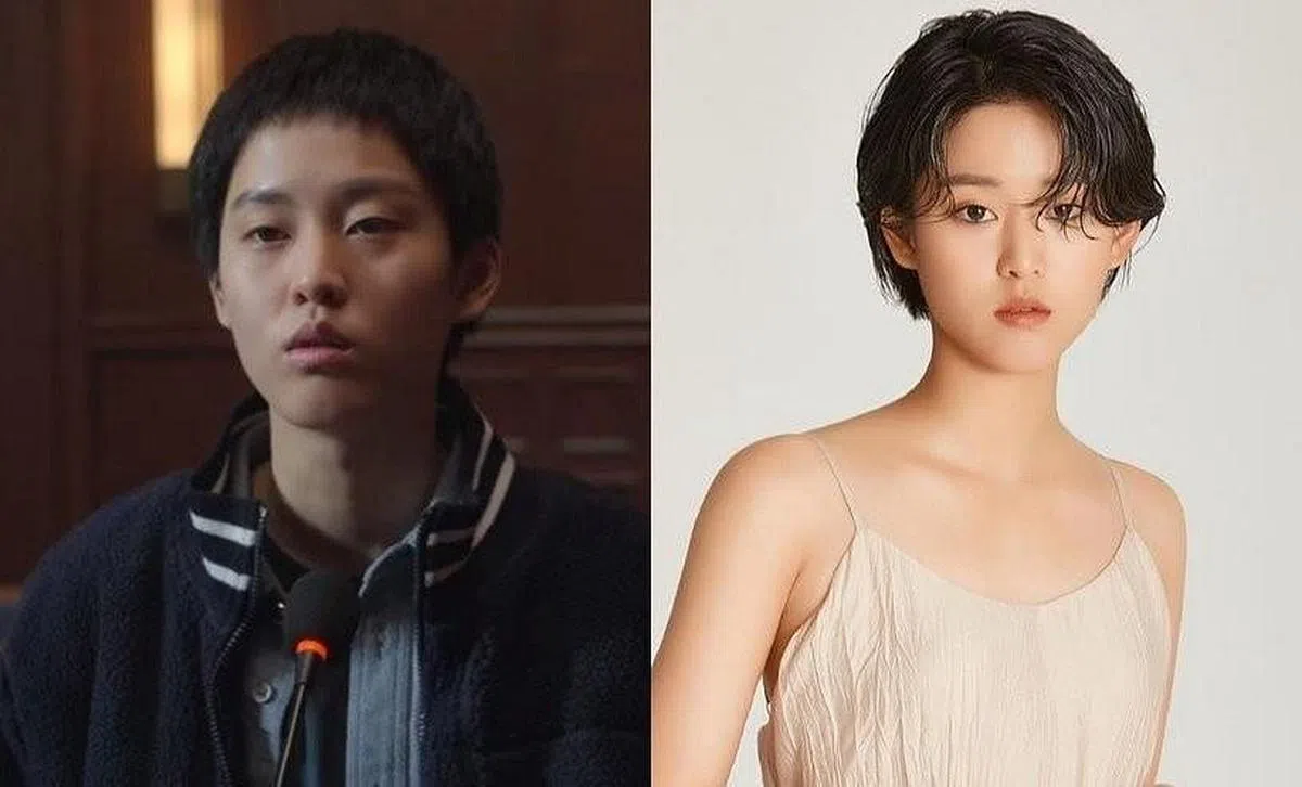 27岁李妍降龄和反串，在《少年法庭》将13岁男少年犯（左图）的可恶行为诠释得淋漓尽致。（互联网）