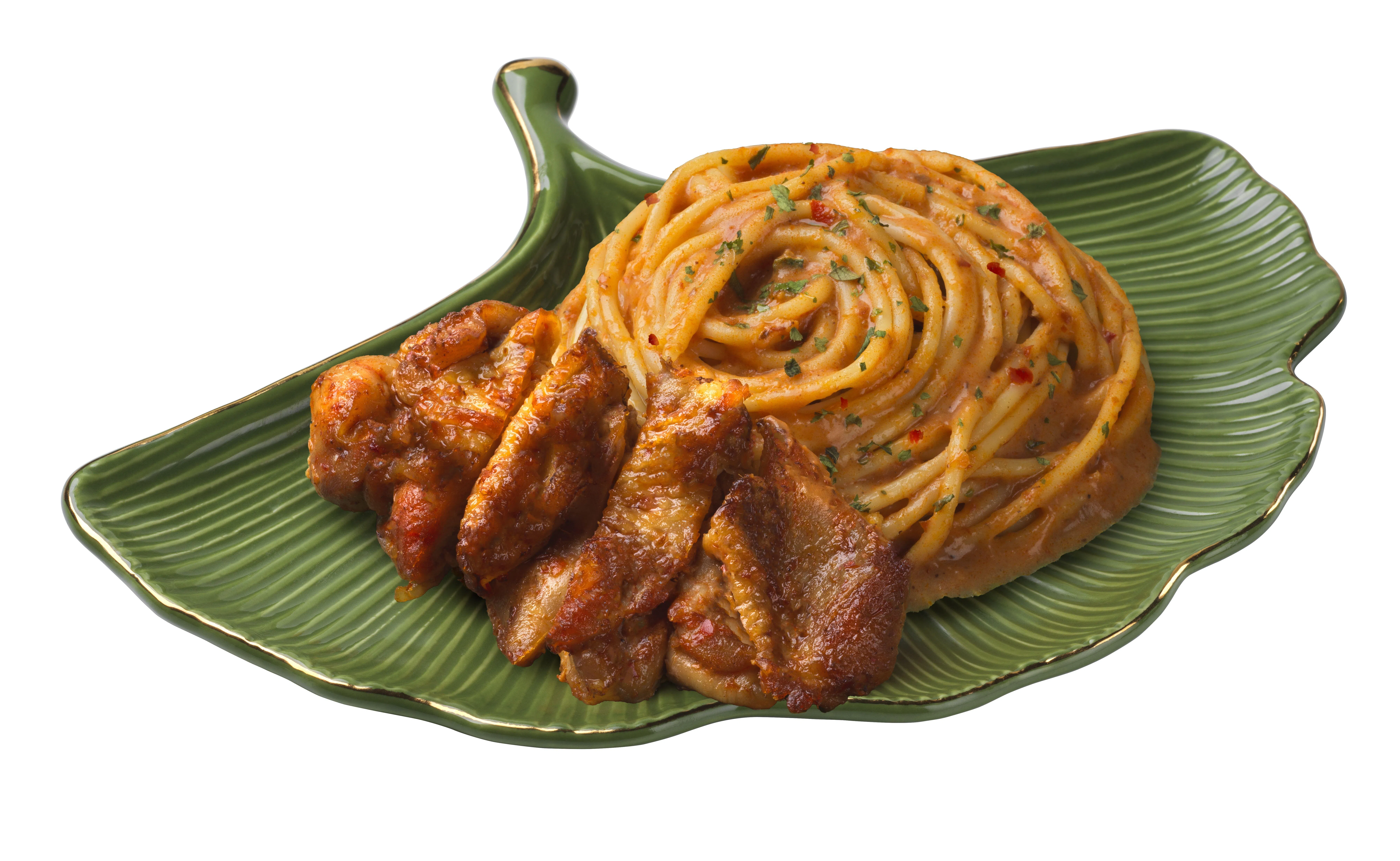 参峇鸡扒意大利面在西式面食中加入国人喜爱的香辣味。（商家提供）