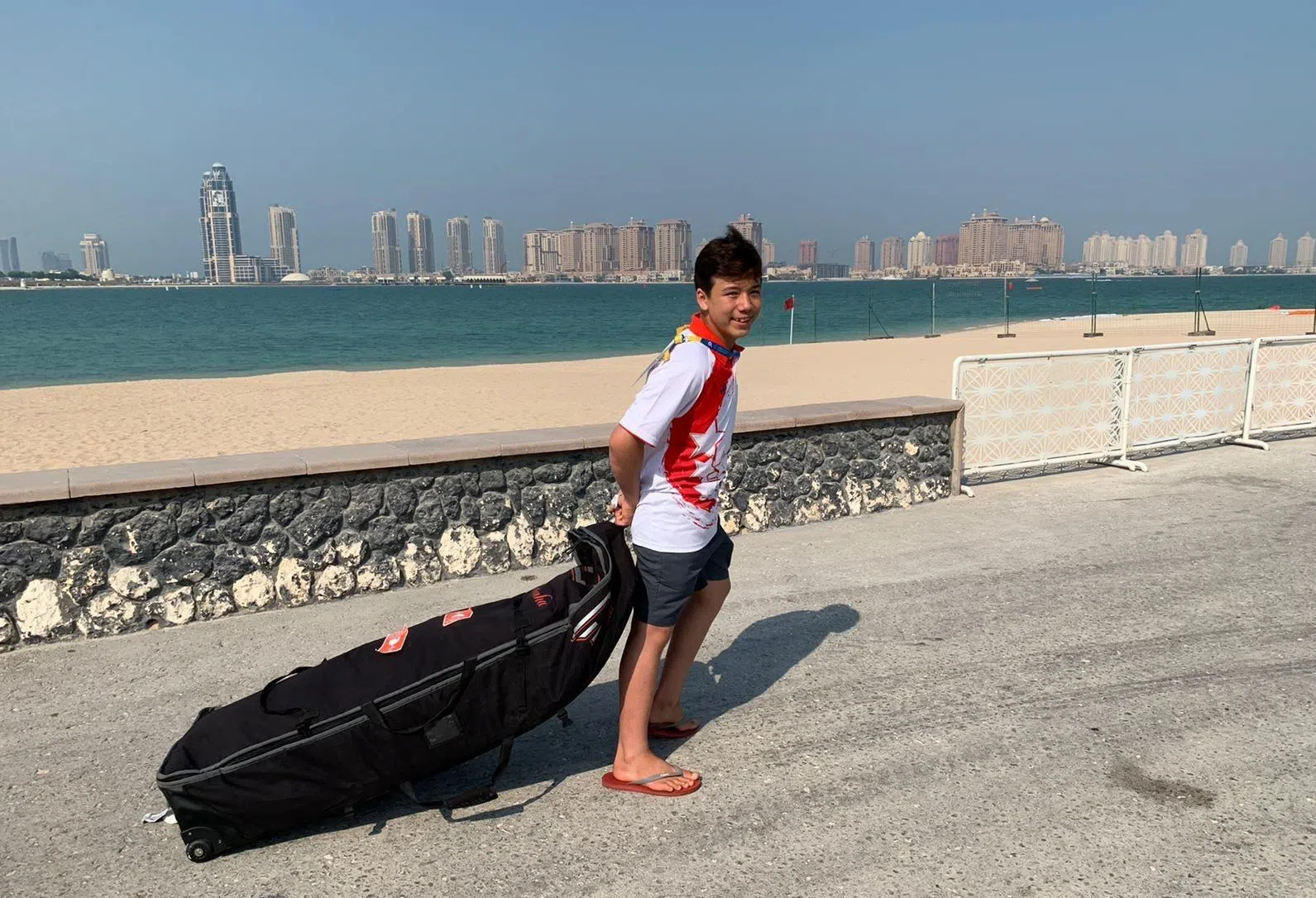 墨士廉2019年时参加世界沙滩运动会时的稚嫩模样。（国家青年体育学院提供）