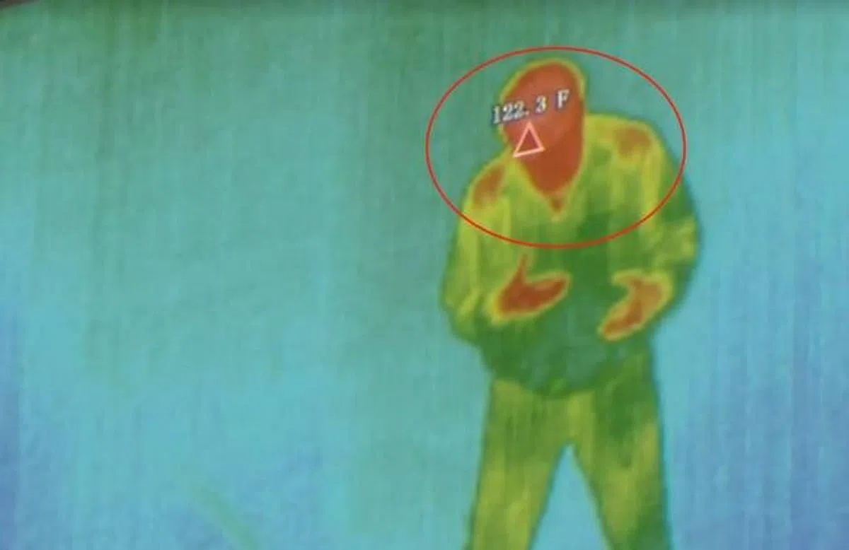 编号1的老人体温竟然显示为122.3华氏度。（互联网）