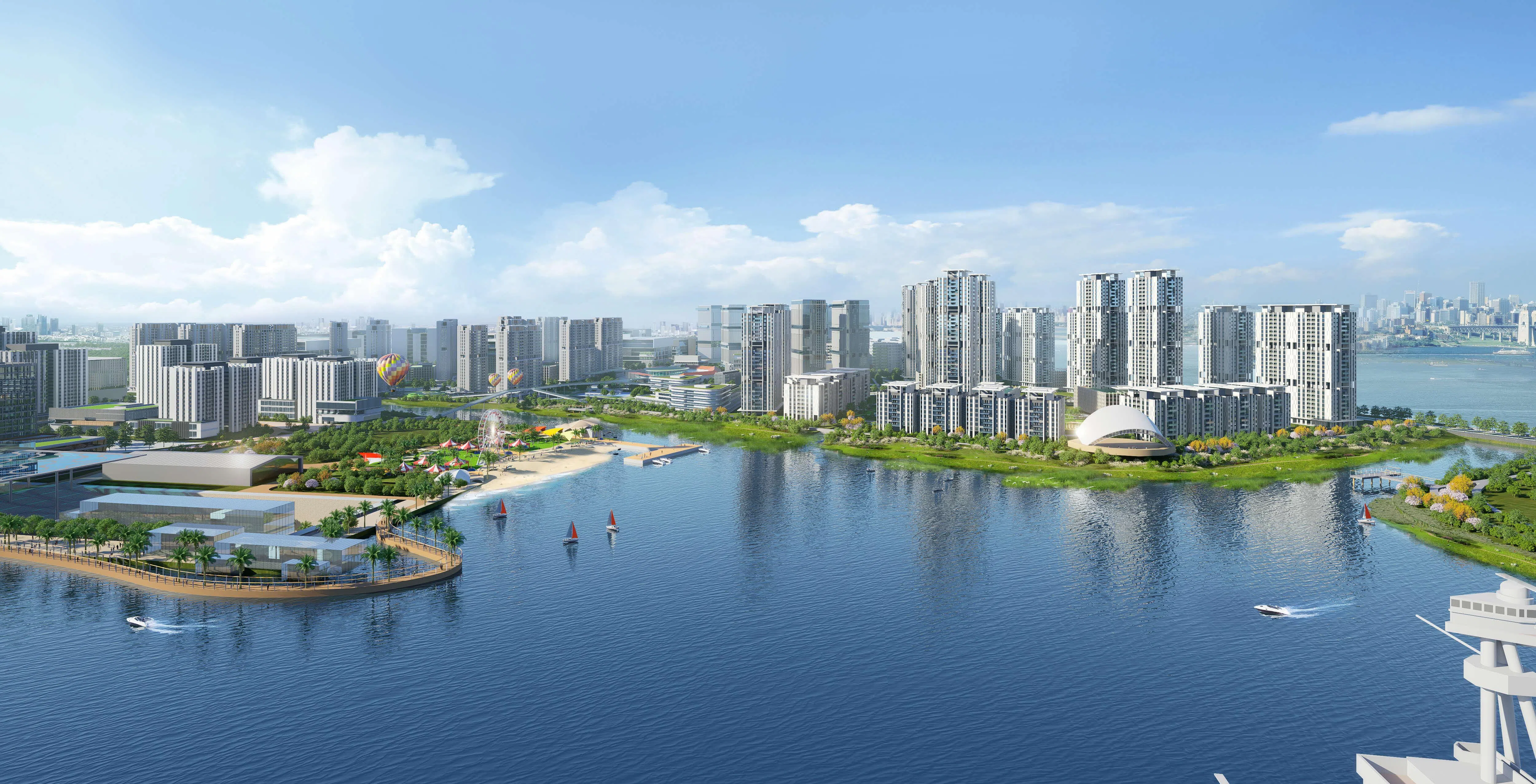 占地达86公顷的三巴旺船厂，面积是新加坡动物园的四倍以上，坐拥广阔海景，未来将转型为滨水生活区。（新加坡规划师学会构想图）