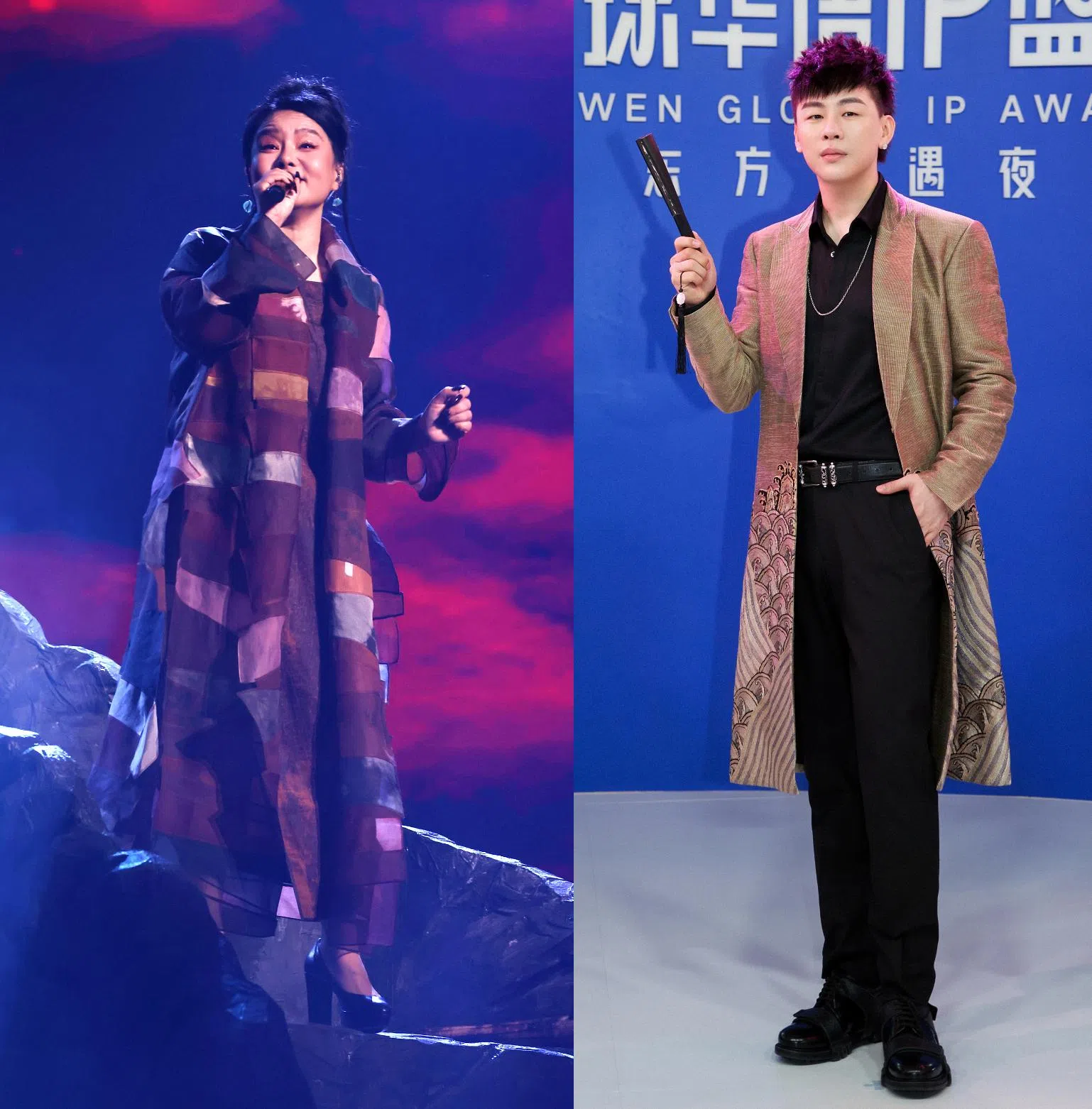 陈洁仪与龚琳娜（左图）一见如故，她跟胡彦斌（右图）则于2015年《我是歌手第三季》认识。（阅文集团）