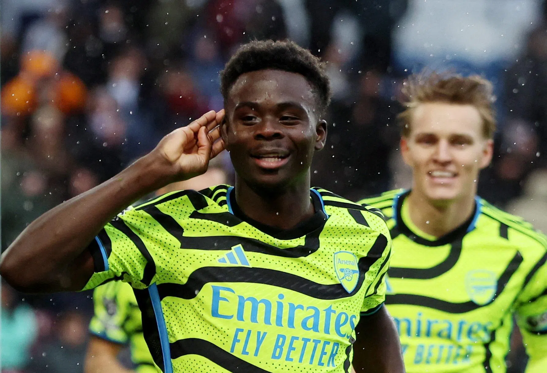 阿申纳边锋萨卡过去四场比赛场场皆有斩获，共贡献六个进球，状态大勇。（路透社）