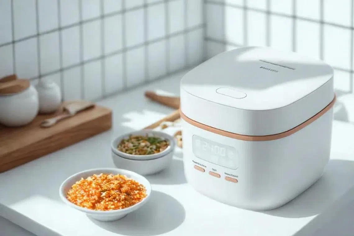 Philips电饭锅体积小巧，适合小家庭使用。（商家提供）
