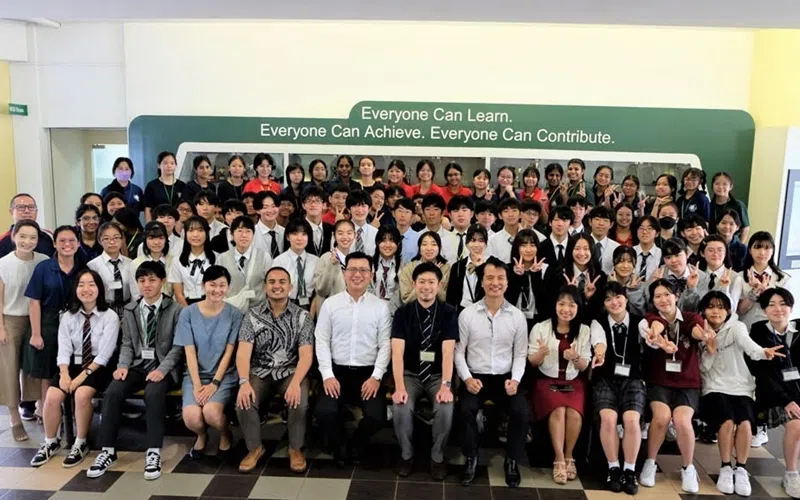 丰嘉中学和东京都立小石川中等教育学校六年后再次进行交流。（丰嘉中学提供）