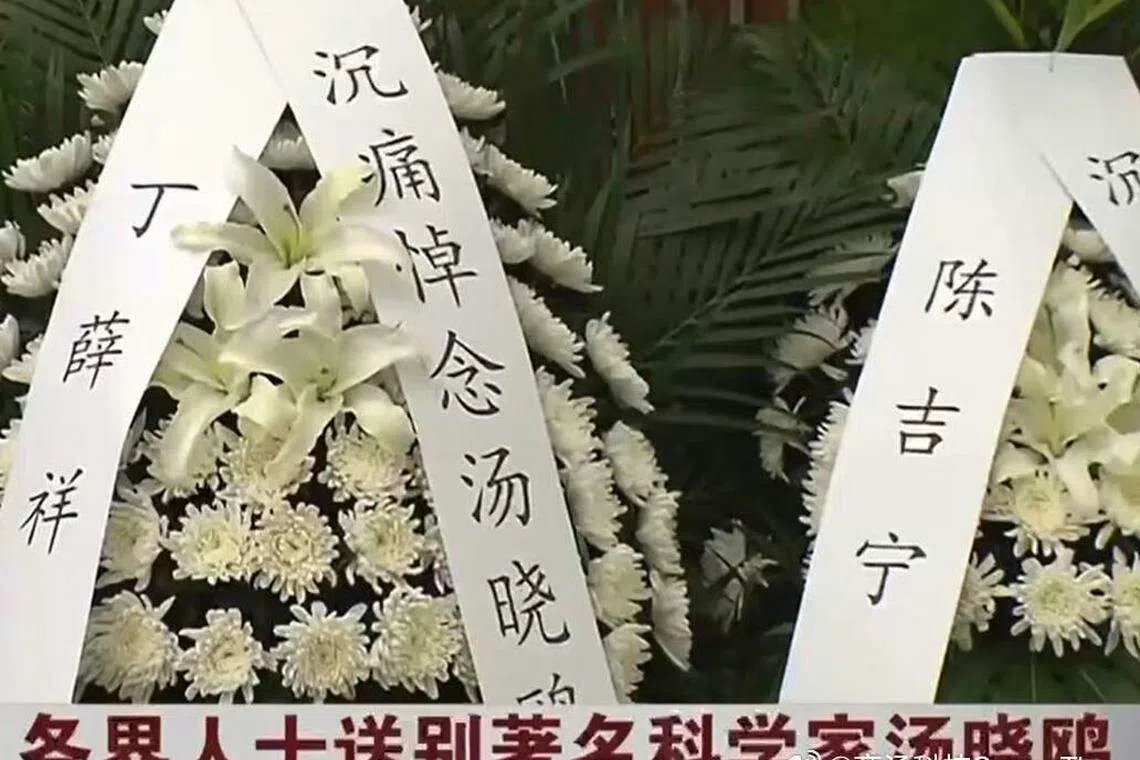 中国国务院常务副总理丁薛祥、中共上海市委书记陈吉宁致送花圈。（商汤科技官方微博）