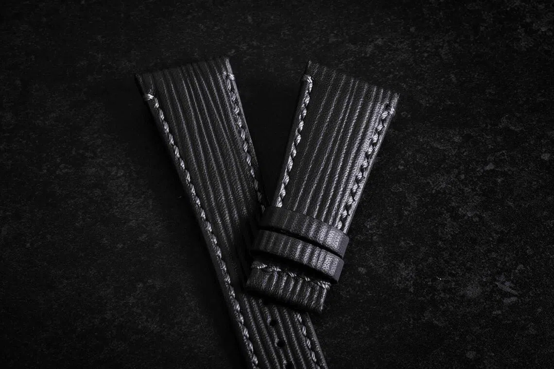 Minase的设计理念强调“看得见的细节与感受得到的质感”，包括表带。（Minase提供）