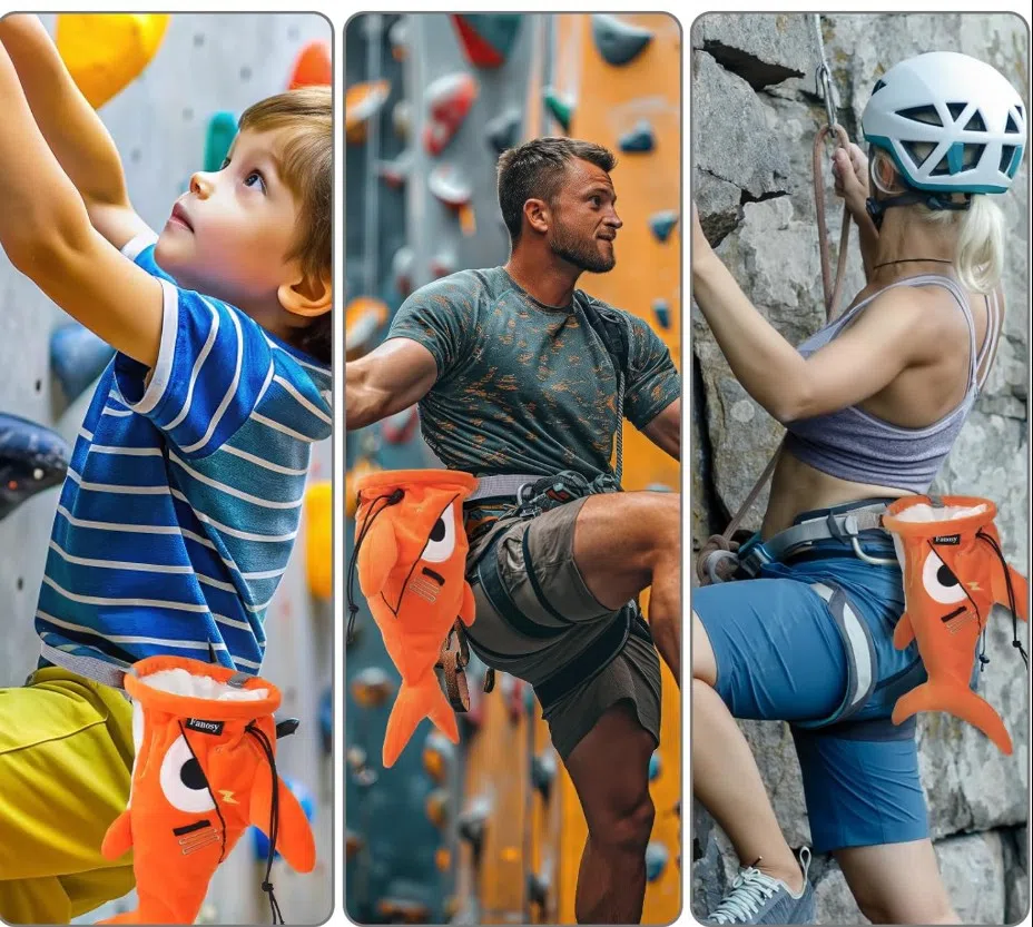 造型可爱的鲨鱼粉袋适合各年龄层使用。（互联网）