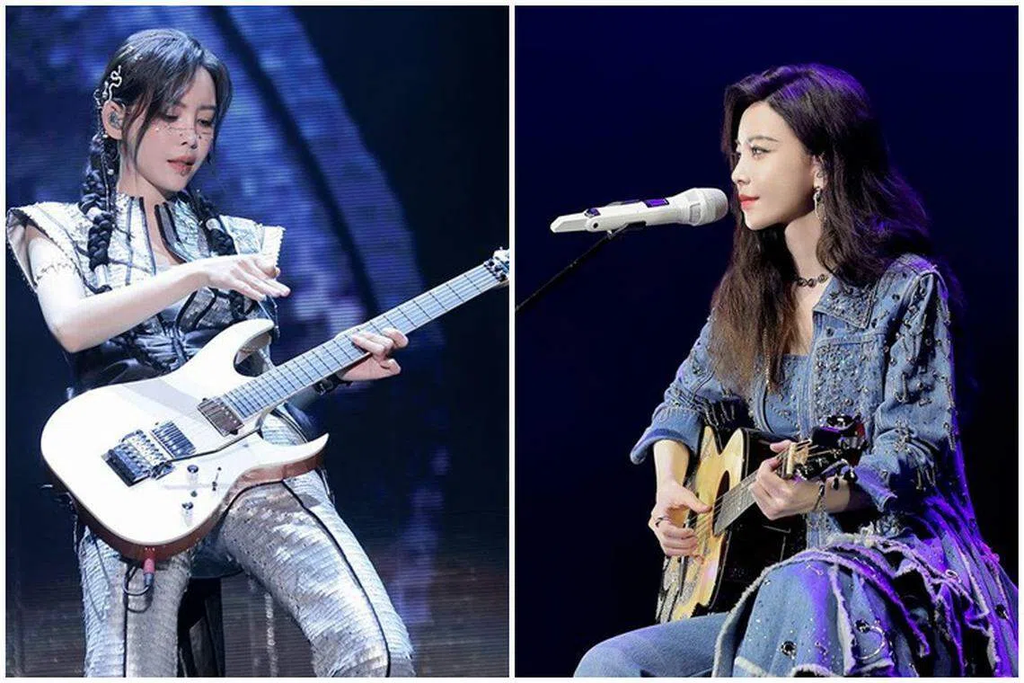 于文文自弹自唱，服装随歌曲作出不同变化。（取自艺人Instagram）