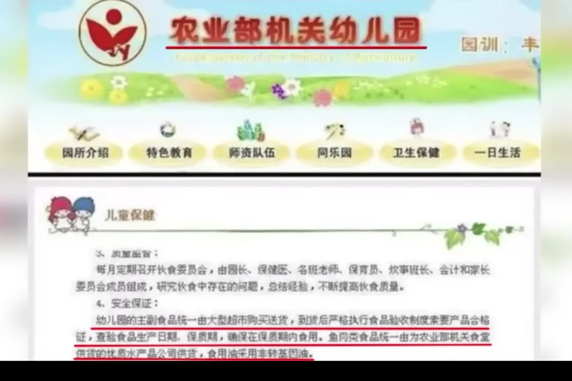 农业农村部机关服务中心官网显示，农业部机关幼儿园现名“农业农村部机关幼儿园”，是该部两个委托管理法人单位之一。（崔永元视频截图）