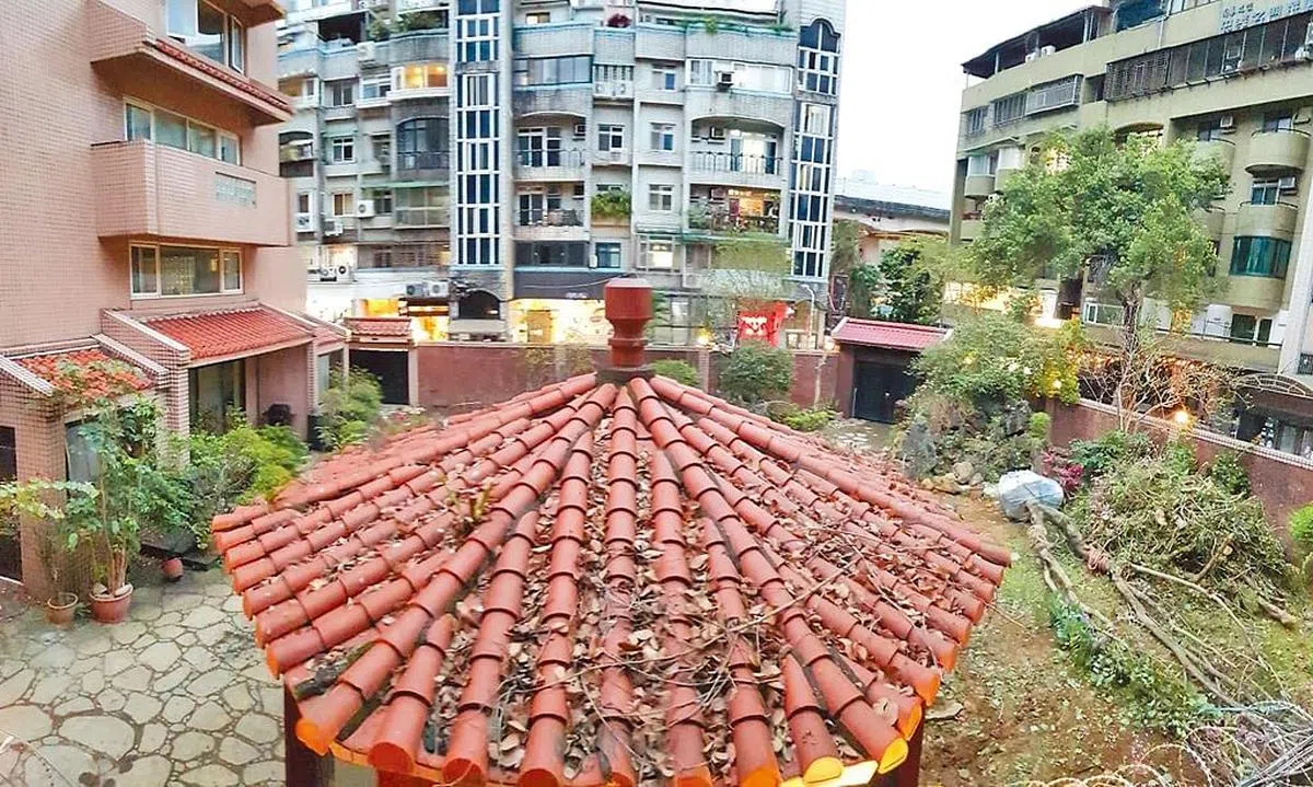 琼瑶的“可园”庭院可看到凌乱及倒塌的树木。（互联网）