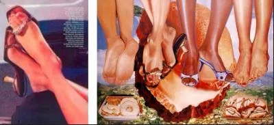 杰夫·昆斯被告侵权不成立的官司。左为摄影师安德里亚·布兰奇作品，右为杰夫·昆斯的作品。（维基百科）