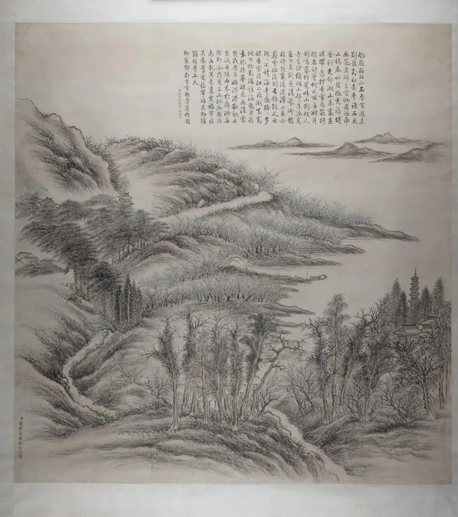 董邦达《邓尉香雪图》轴。（中国国家博物馆提供）