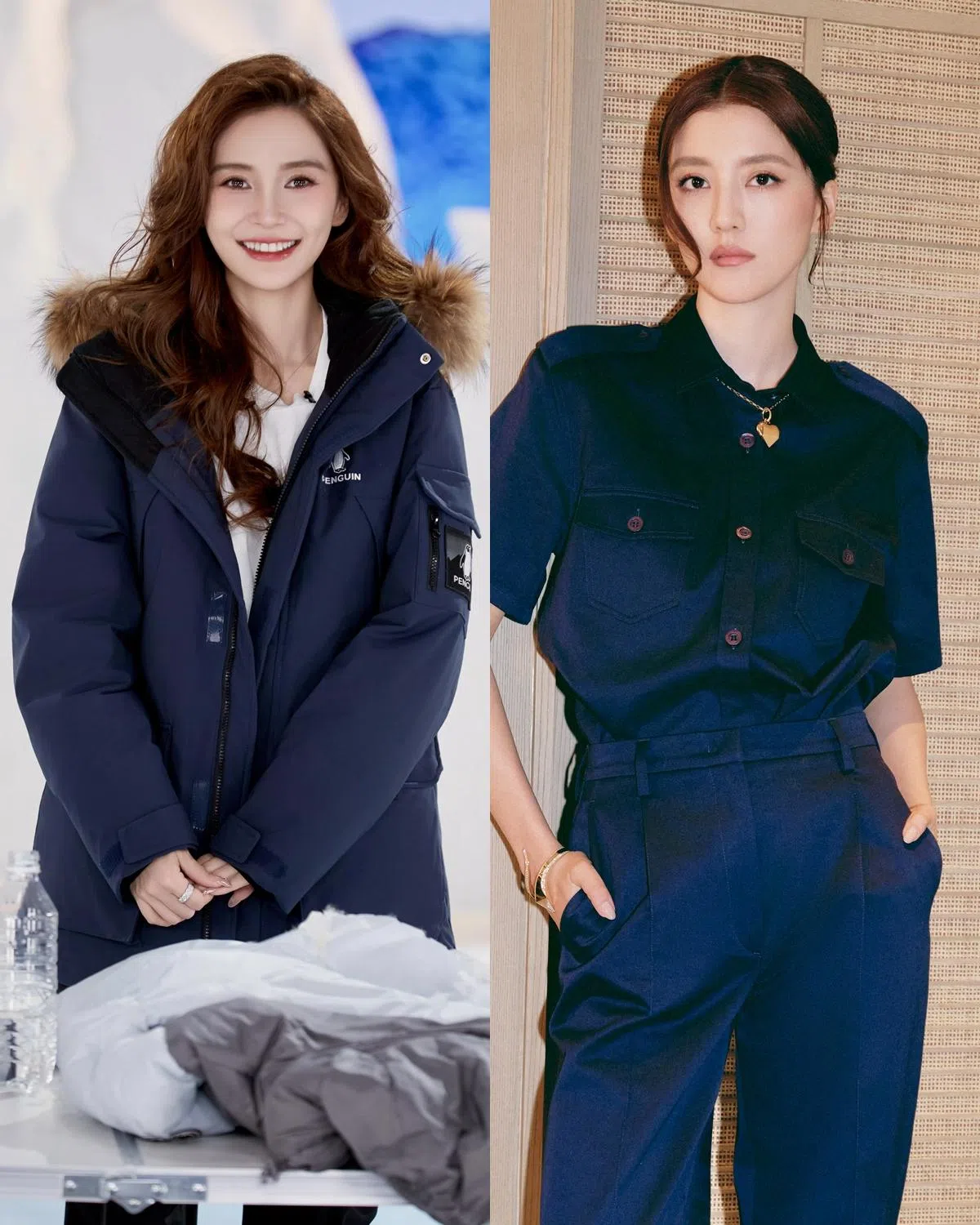 Angelababy（左图）与吴千语（右图）因外形都带有混血感和甜美气质，曾被媒体誉为“港圈双壁”。（取自艺人、艺人工作室微博）