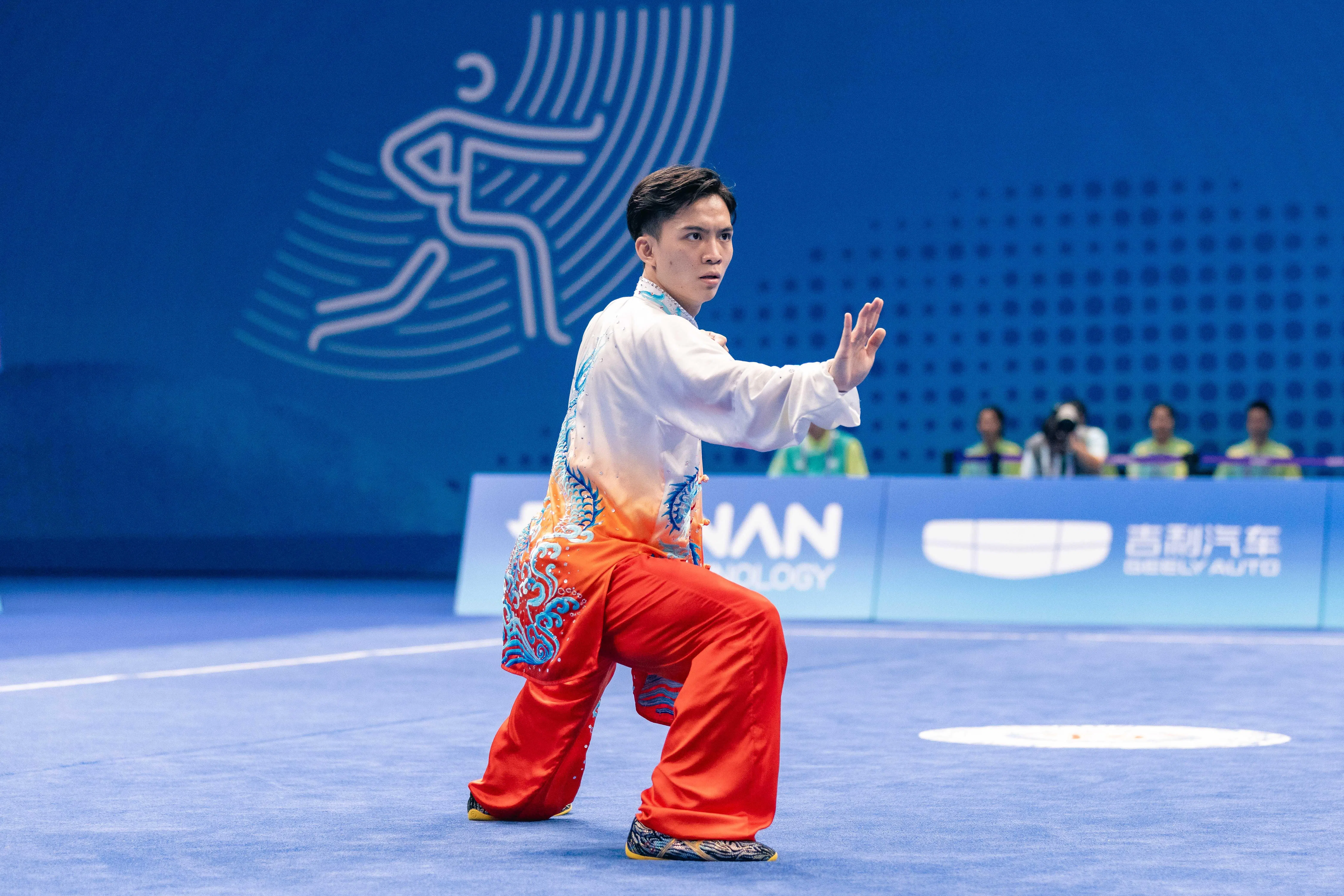曾俊恺在杭州亚运会男子太极拳比赛中暂时名列第10。（新加坡全国奥理会提供）