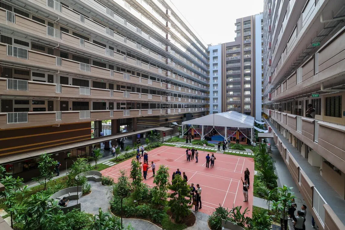 根据防疫设计，一旦有疫情爆发，客工宿舍的中央庭院，可迅速转变用途成为医疗区。（陈斌勤摄）