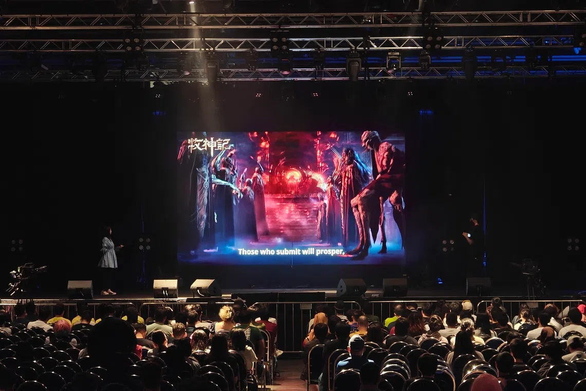 中国视频平台Bilibili在亚洲动漫节分享旗下各式IP，如《牧神记》和《时光代理人》等。（受访者提供）