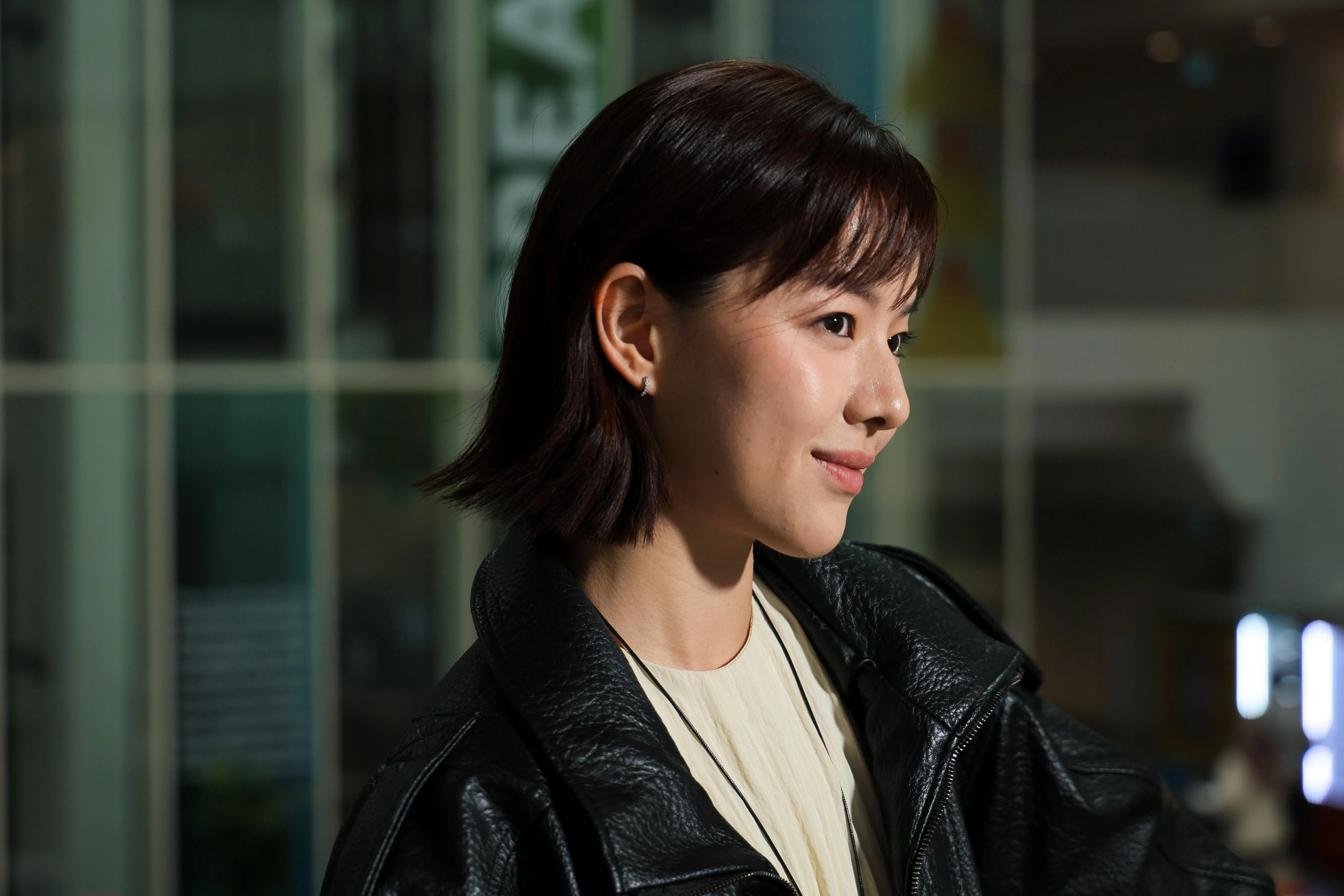 沈家玉开心表示，上半年工作行程满满。（张俊杰摄）